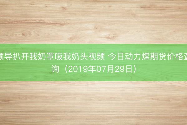 领导扒开我奶罩吸我奶头视频 今日动力煤期货价格查询（2019年07月29日）