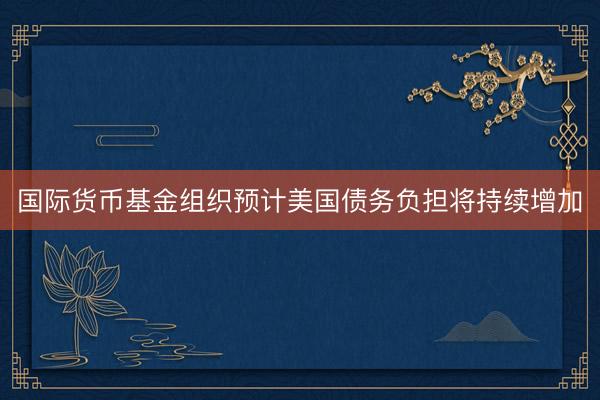 国际货币基金组织预计美国债务负担将持续增加