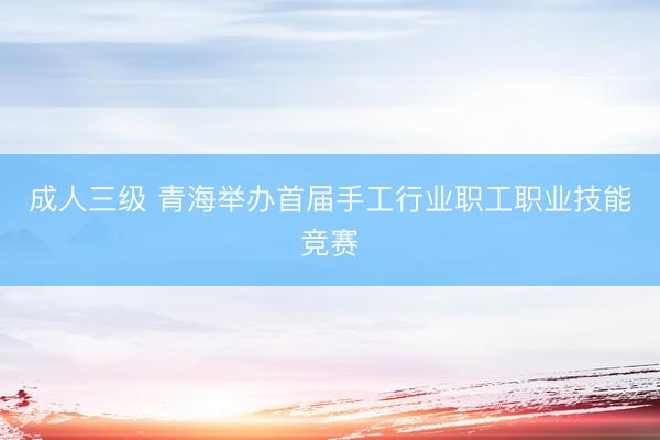 成人三级 青海举办首届手工行业职工职业技能竞赛