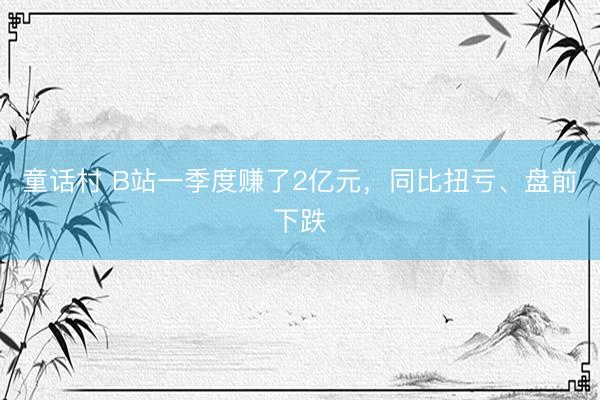童话村 B站一季度赚了2亿元，同比扭亏、盘前下跌