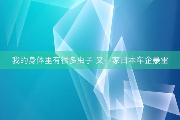 我的身体里有很多虫子 又一家日本车企暴雷