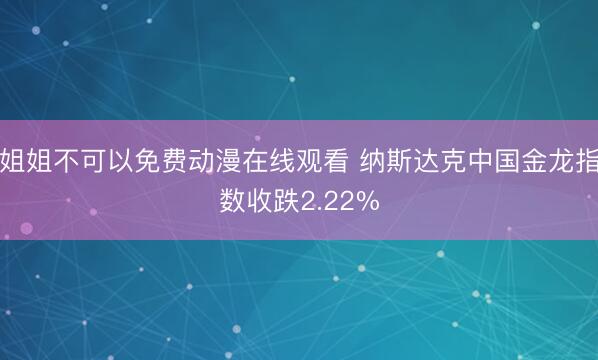姐姐不可以免费动漫在线观看 纳斯达克中国金龙指数收跌2.22%