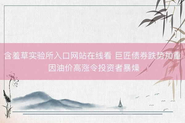 含羞草实验所入口网站在线看 巨匠债券跌势加重 因油价高涨令投资者暴燥