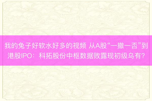我的兔子好软水好多的视频 从A股“一撤一否”到港股IPO：科拓股份中枢数据败露现初级乌有？