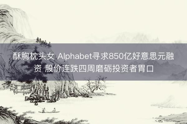 酥胸枕头女 Alphabet寻求850亿好意思元融资 股价连跌四周磨砺投资者胃口