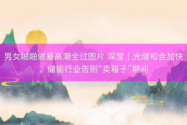 男女啪啪做爰高潮全过图片 深度｜光储和会加快，储能行业告别“卖箱子”期间