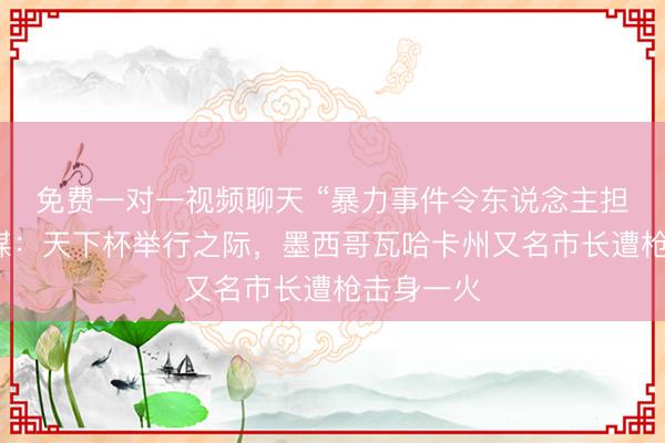 免费一对一视频聊天 “暴力事件令东说念主担忧”，外媒：天下杯举行之际，墨西哥瓦哈卡州又名市长遭枪击身一火