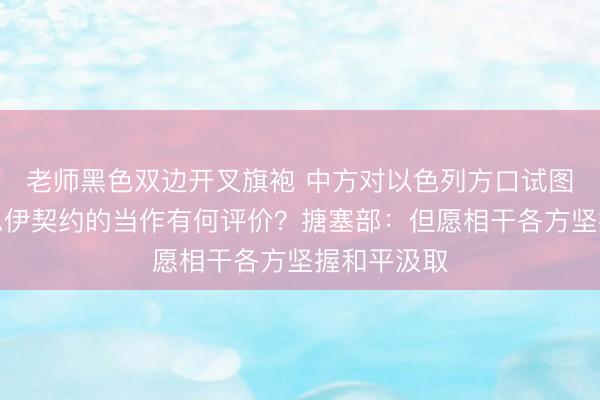 老师黑色双边开叉旗袍 中方对以色列方口试图碎裂好意思伊契约的当作有何评价？搪塞部：但愿相干各方坚握和平汲取