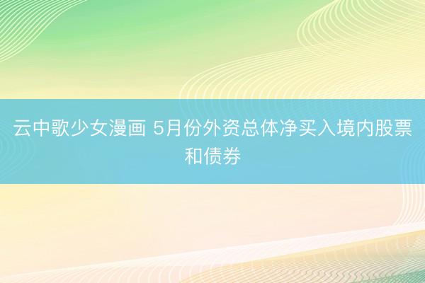 云中歌少女漫画 5月份外资总体净买入境内股票和债券