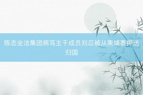 陈志坐法集团病笃主干成员刘忍被从柬埔寨押送归国
