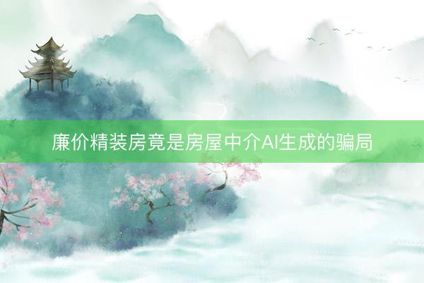 廉价精装房竟是房屋中介AI生成的骗局